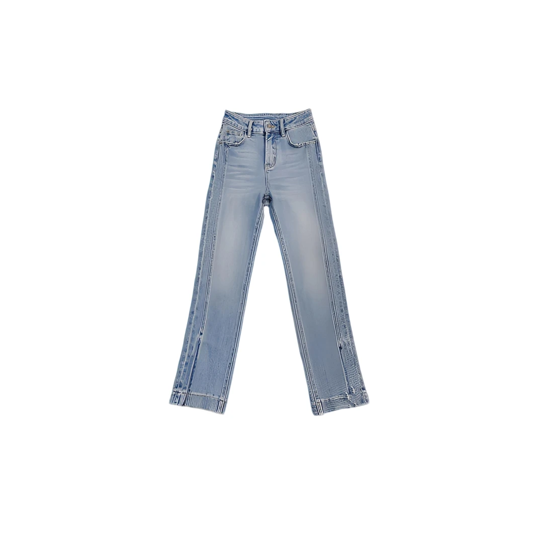 XL-早春设计感高腰高弹显瘦牛仔裤21929 Q