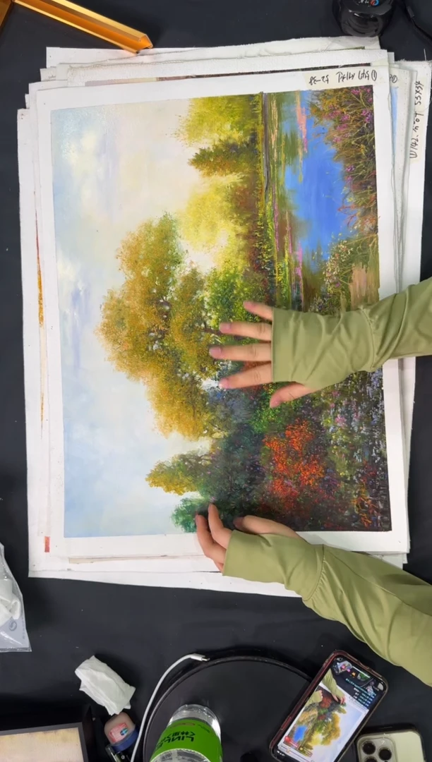 油画【新品含装裱】朝鲜画家原创手绘油画作品