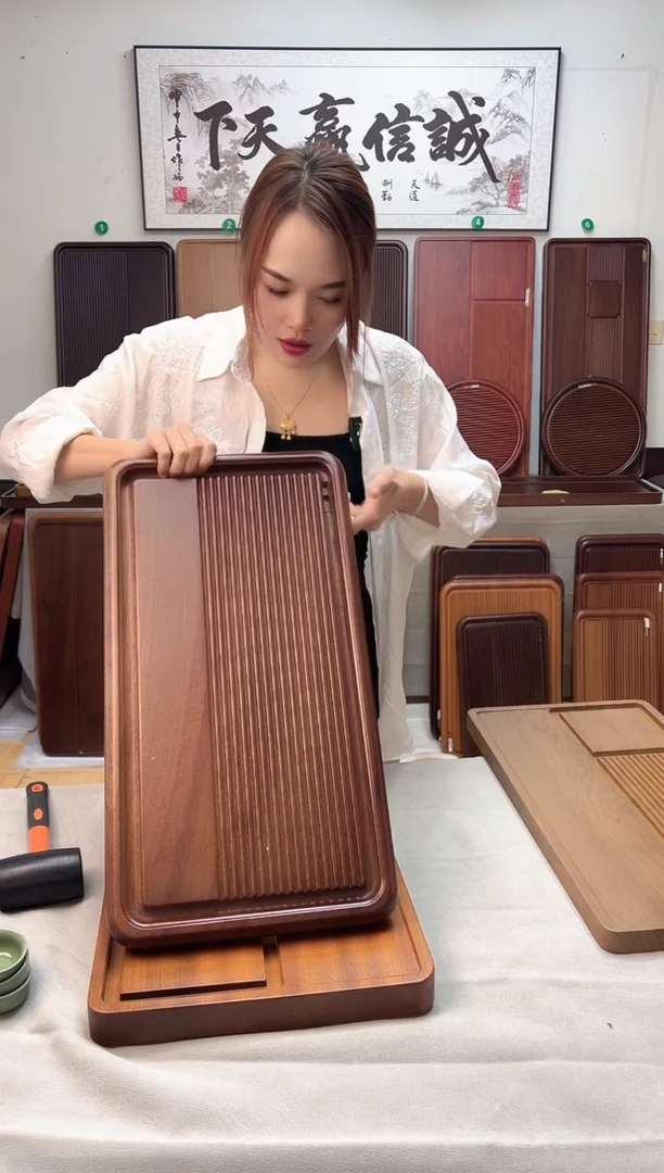 60*32*4花梨木实木茶盘景州胡桃色
