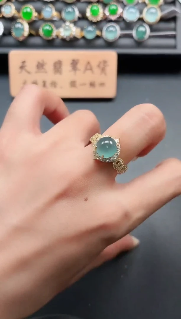 银S925镶嵌戒指翡翠111