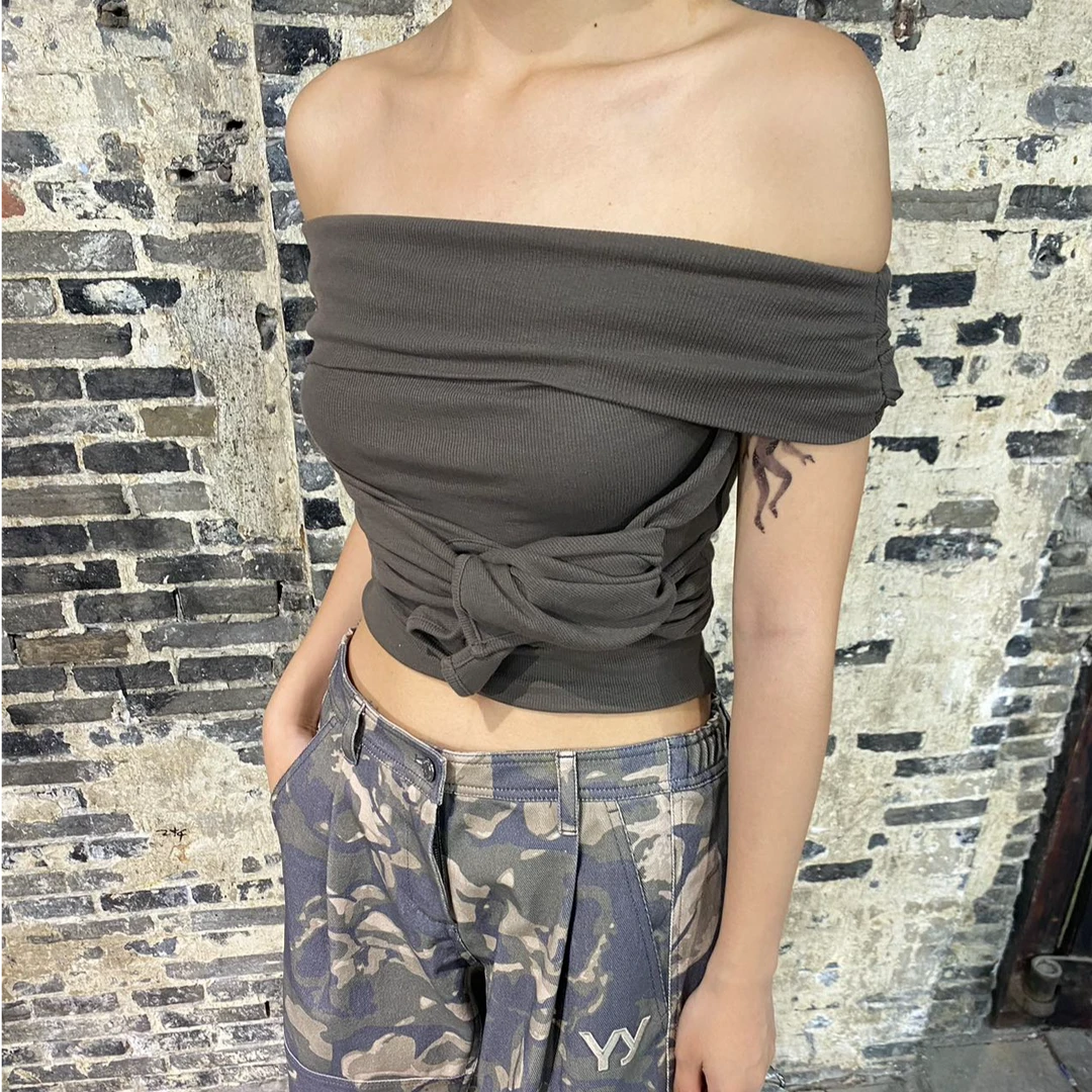 【LOCAT】 openyy  打结露肩上衣  OYY101