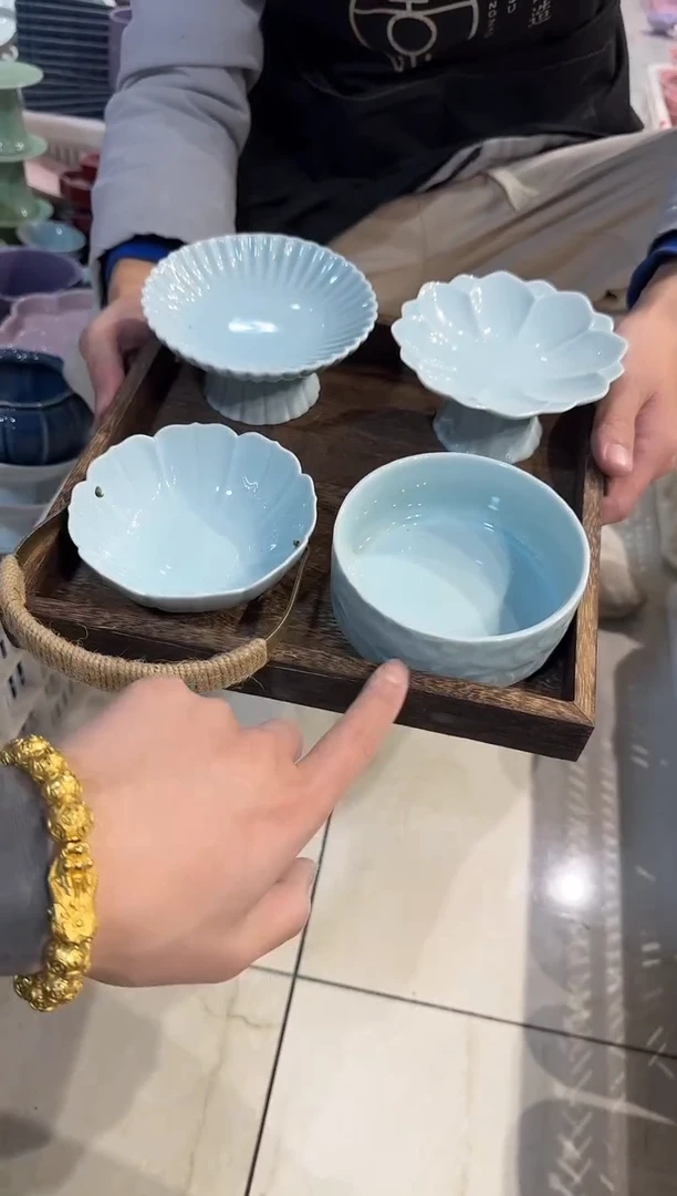瓷片陶微瑕商品 介意勿拍 【带托盘】