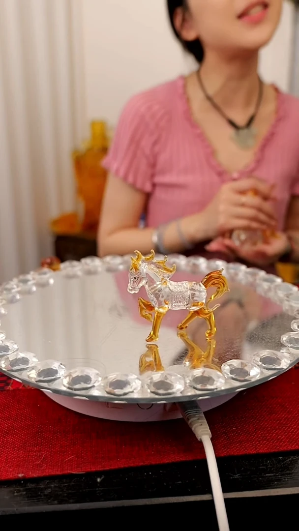 摆件琉璃拉丝小马茶摆件