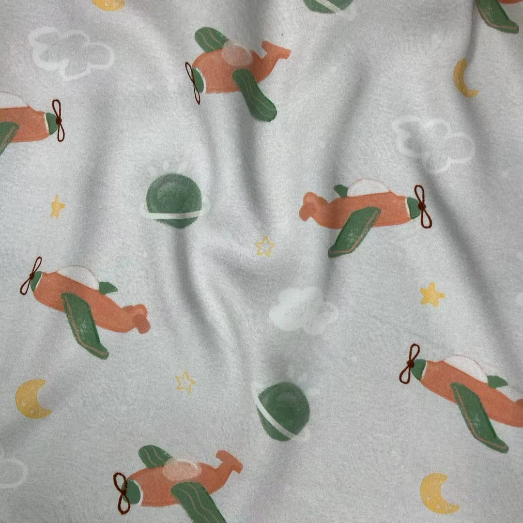 【绒兰】丝滑有光泽！丝光绫罗贡缎面料 84号小飞机