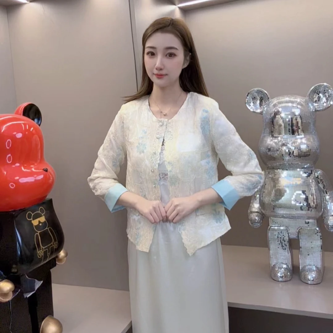 2025夏季新款刺绣亮片外套薄款