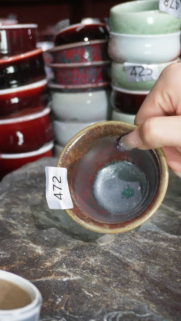 摆件陶精品窑变钧瓷茶器