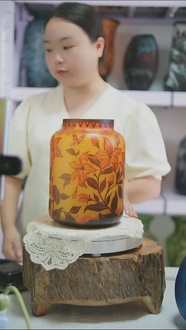 手工艺品琉璃【23】格雷花瓶