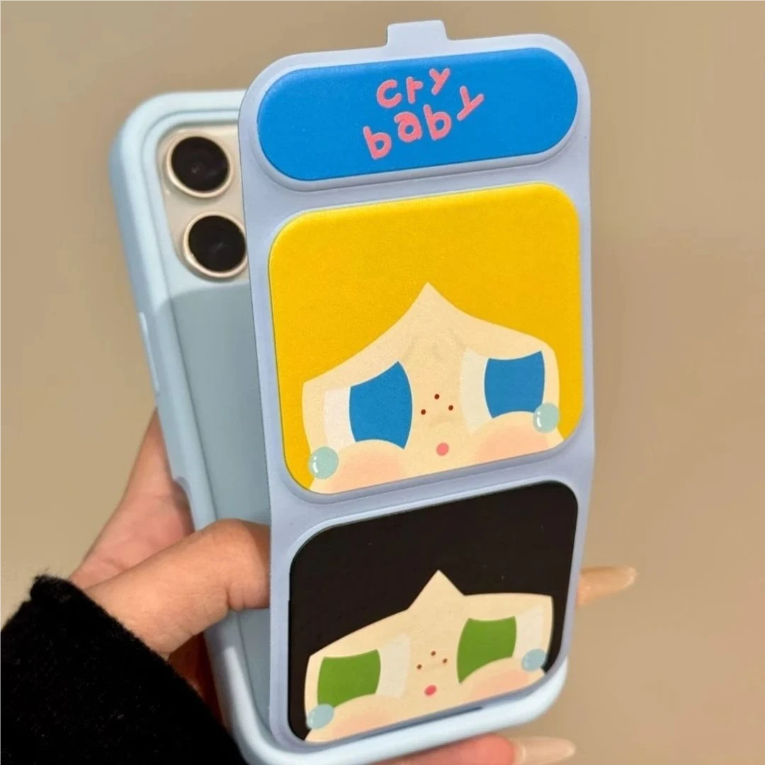 卡通哭娃表情翻盖折叠磁吸支架适用苹果17/16壳华为pura80小米17