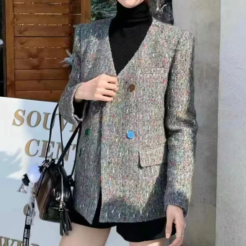 【锦衣服饰】BDYL 7009百搭V领彩色西装外套