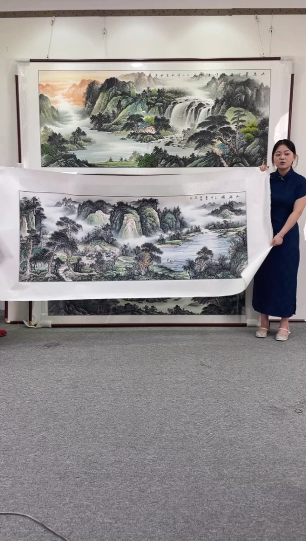 国画山居图230*75纯手绘国画