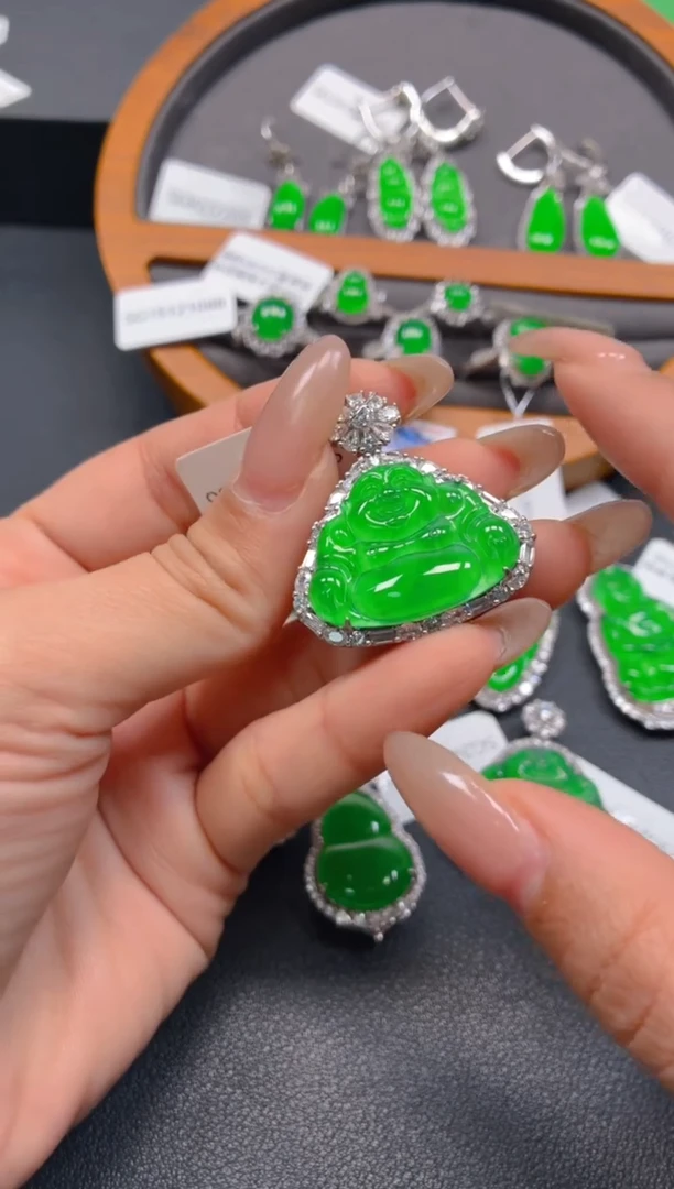 吊坠(不含链)银S925镶嵌翡翠1