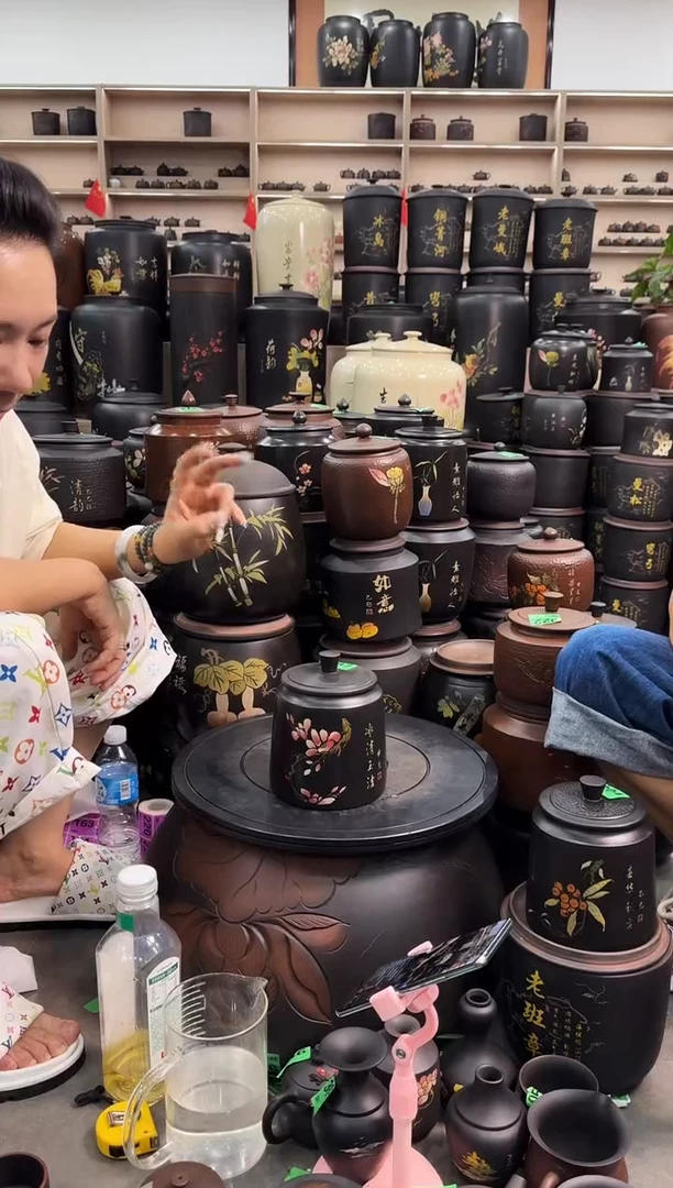 罐瑕疵 彩填 茶叶罐  287