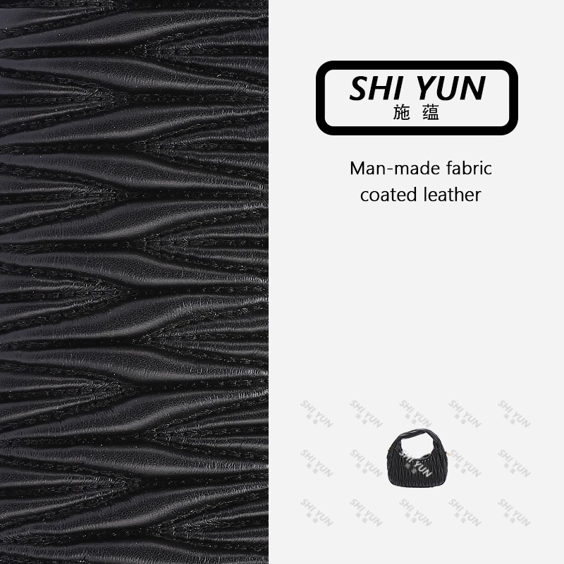 SHIYUN/施蕴【黑色】高定褶皱手提包34174