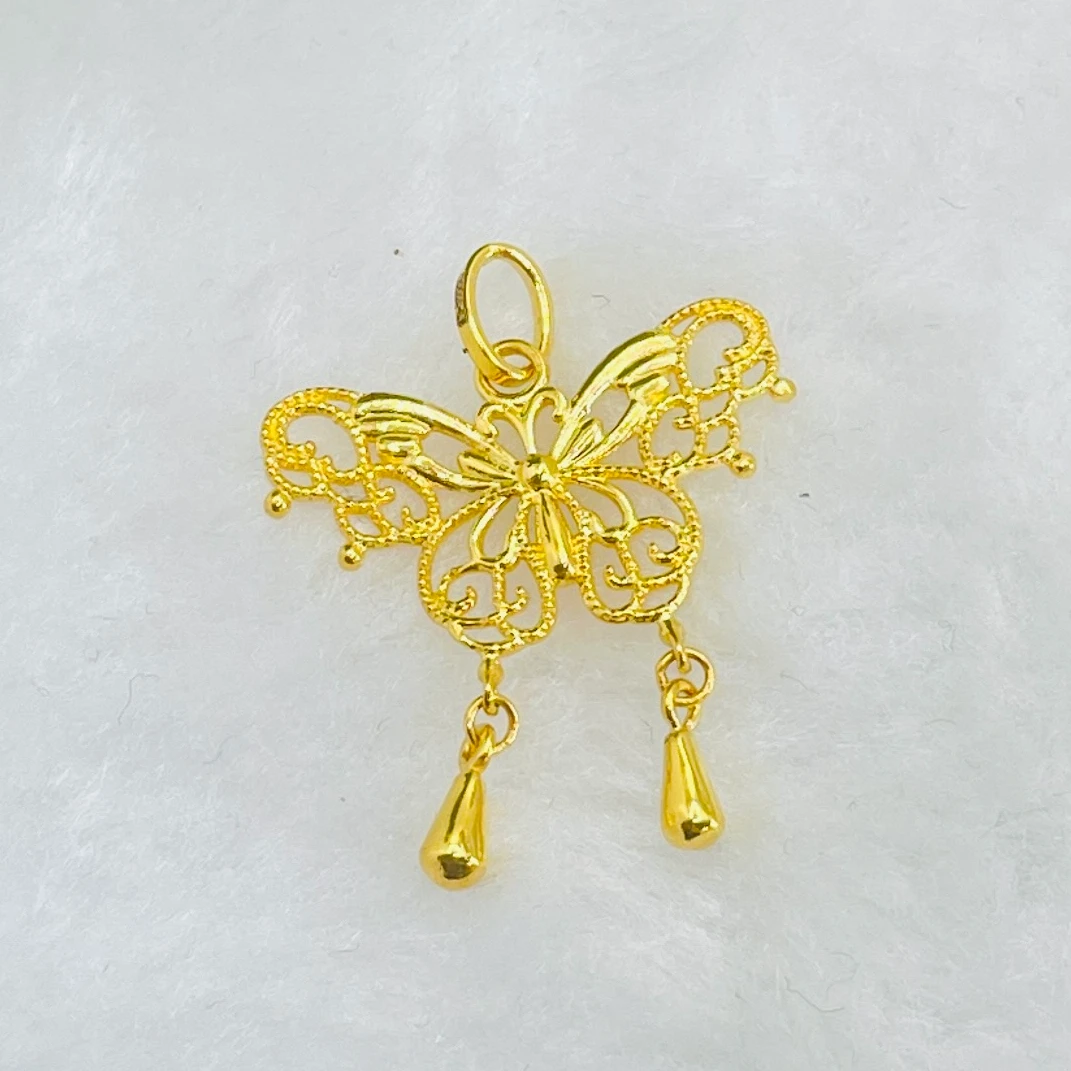 足金999 镂空蝴蝶吊坠