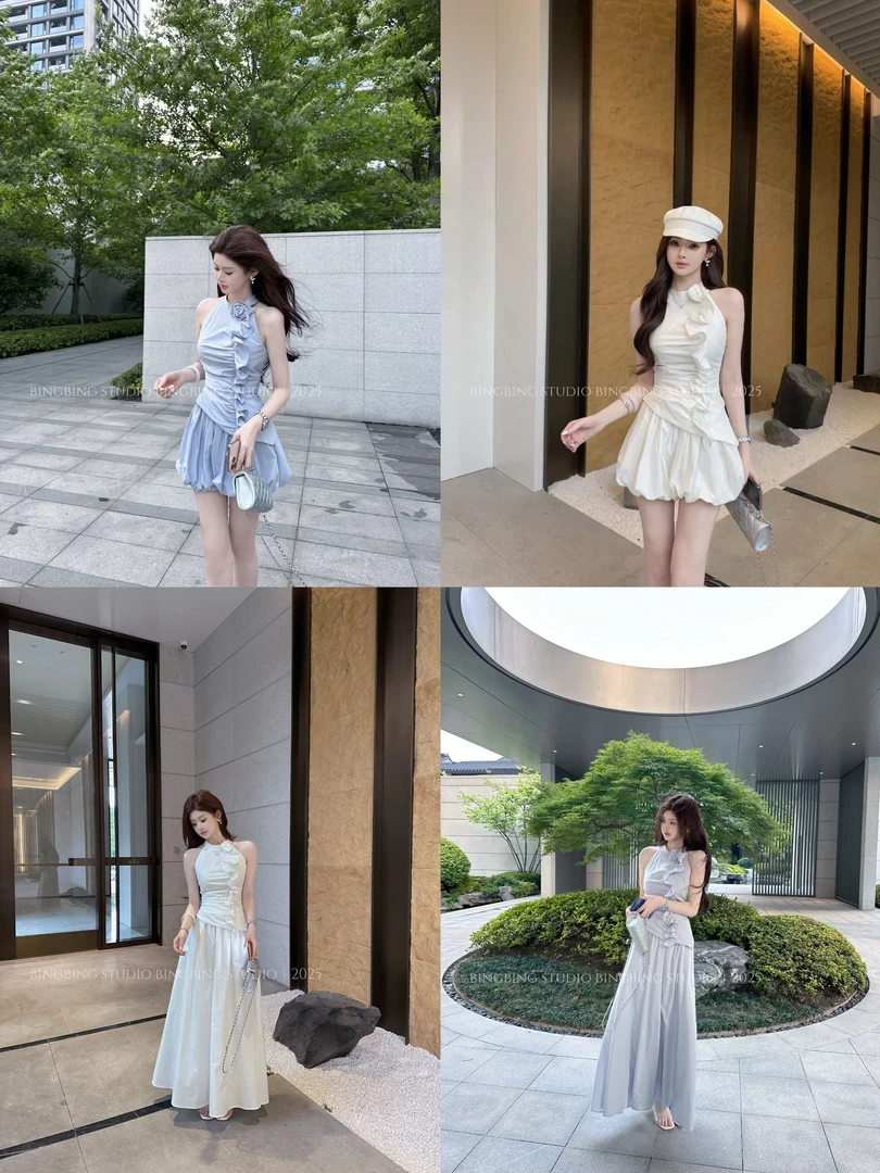 冰冰铭顺●【夏日来信】夏季百分百棉时尚气质减龄两件套BBX5TZ3101A