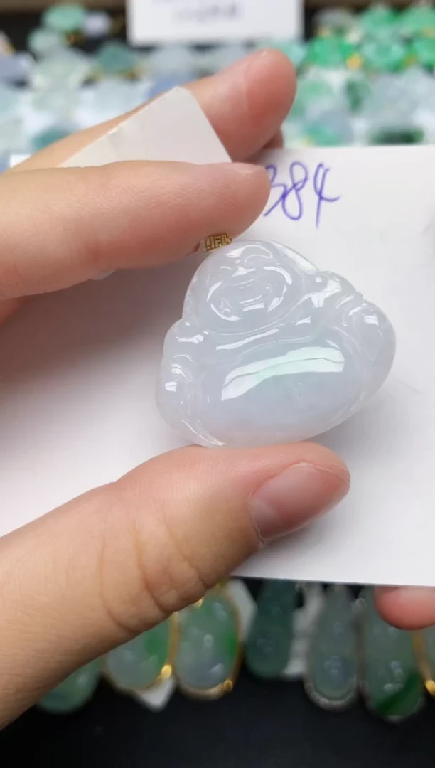 颈饰18K金镶嵌翡翠天然缅甸A货翡翠百元以上9元证书费自理