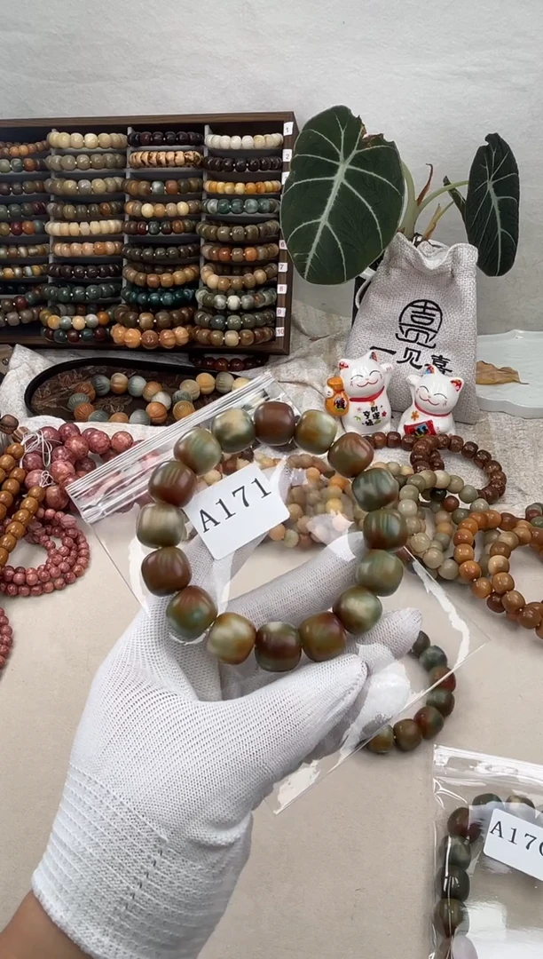 菩提根/象牙果手串李**芒a1713卡16 干磨糖壳