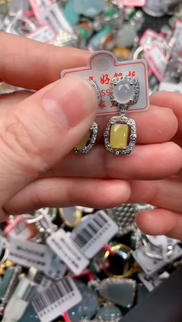 银S925镶嵌戒指翡翠888---5