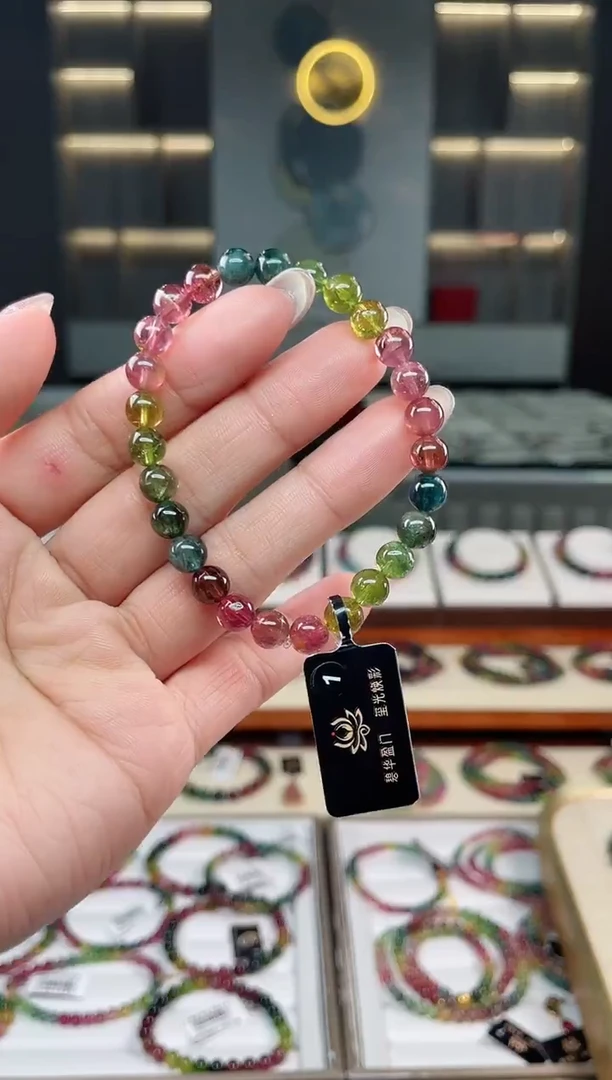 未镶嵌老矿碧玺单圈手串6mm+碧玺（多样性发一条）T
