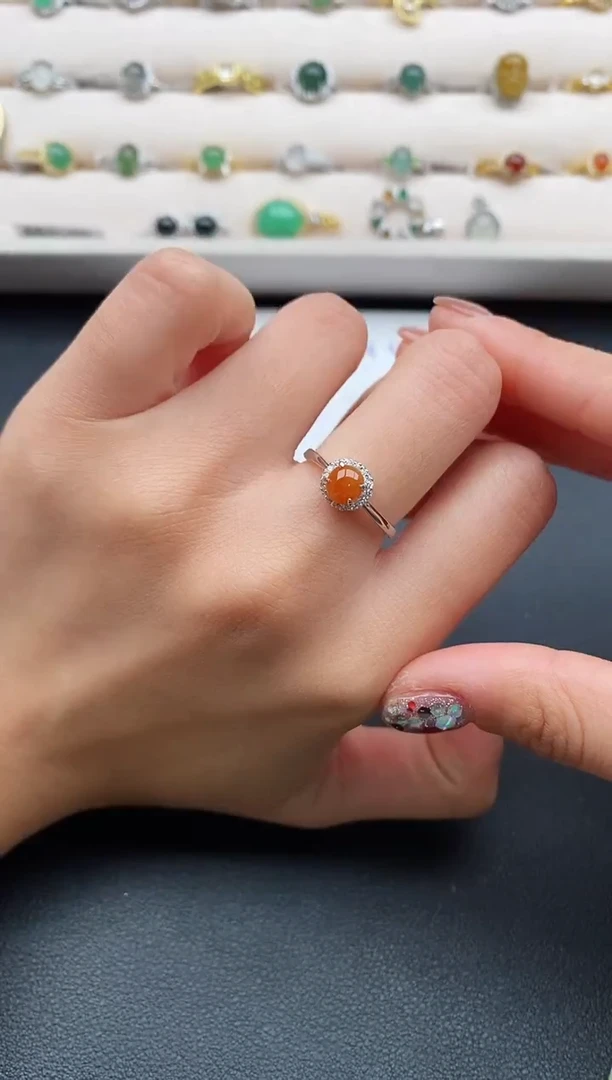 银S925镶嵌戒指翡翠333333333+7