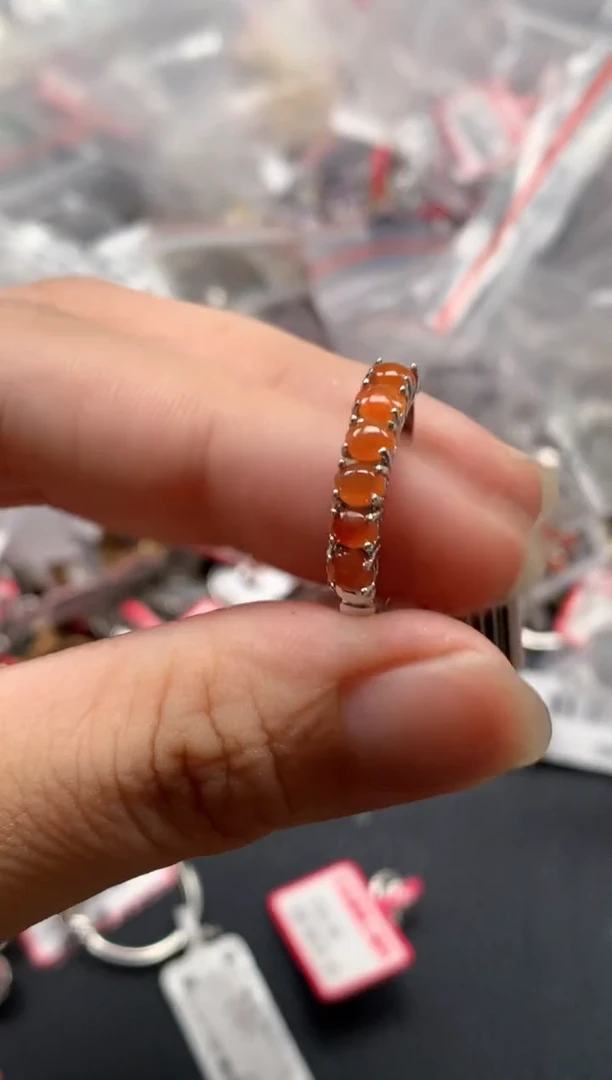 银S925镶嵌戒指翡翠天然A货缅甸翡翠