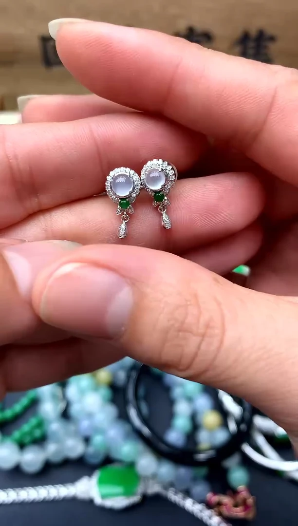 【闪购商品】翡翠耳饰18K金镶嵌162-中国好珍宝