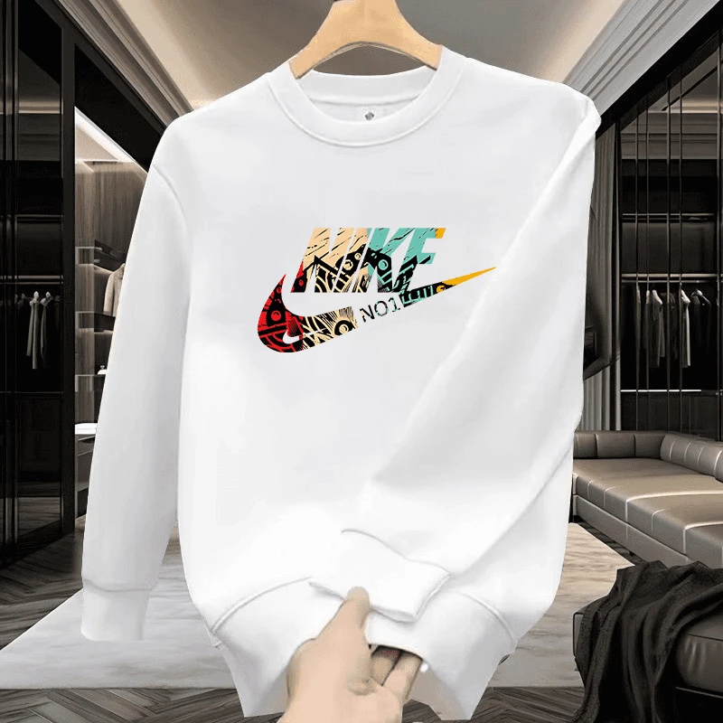 年终狂欢季丨奥莱1折丨卫衣男款加绒不带帽圆领纯棉宽松套头长袖