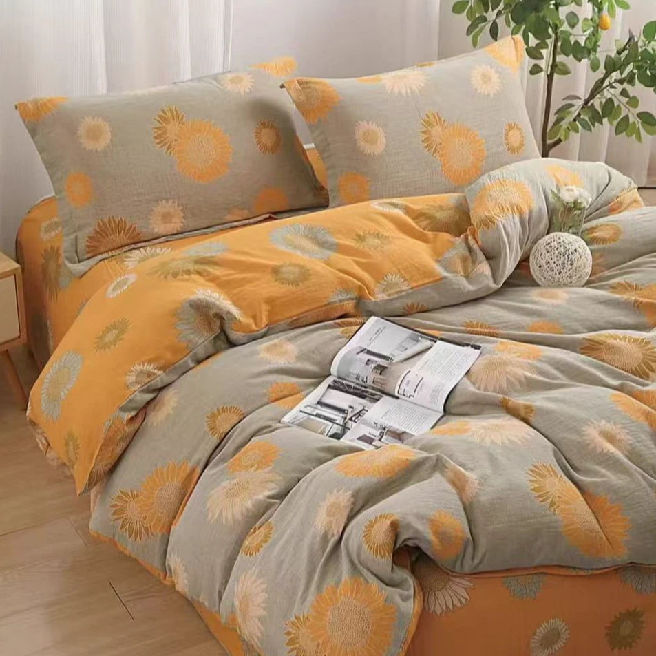 2025春季柔软亲肤棉多功能加厚双面印花双层纱被套--【向阳而生】