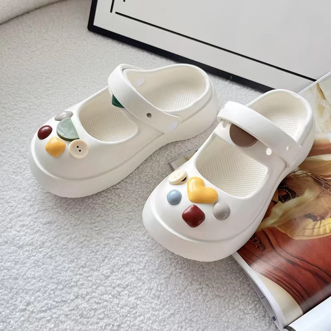 K2802 外穿踩屎感包头拖鞋夏季沙滩厚底洞洞鞋 Q663-25050304