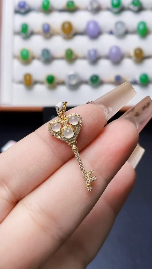 银S925镶嵌戒指翡翠0163