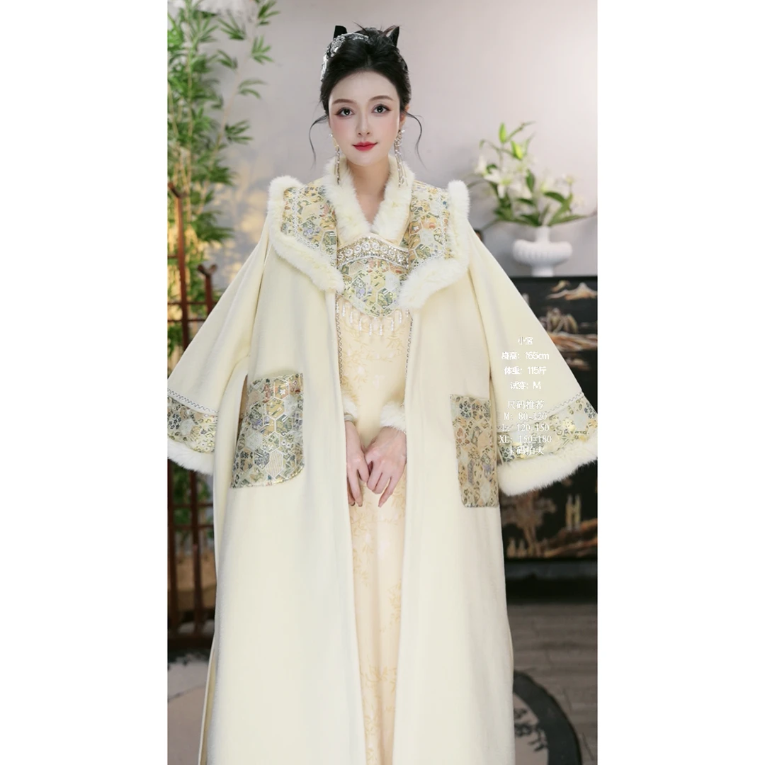 夏维莲2025冬季新款复古黄色加绒显瘦保暖女时尚套装（5972+5999）