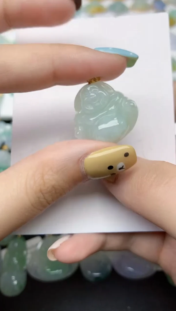 翡翠18K金镶嵌颈饰天然缅甸A货翡翠时尚翡翠