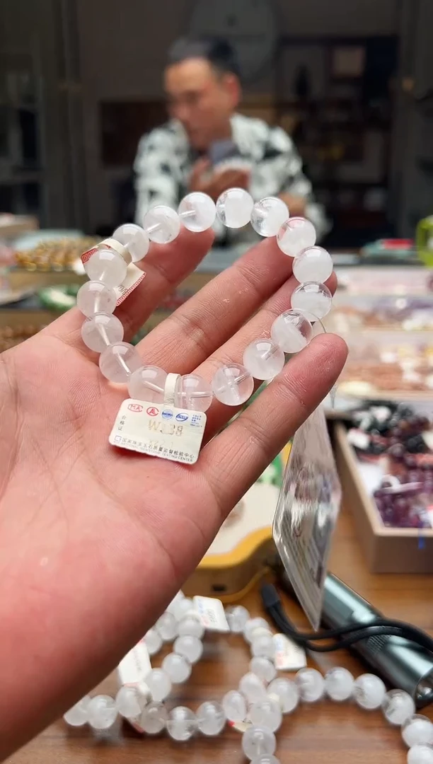 水晶手链未镶嵌w238白幽灵