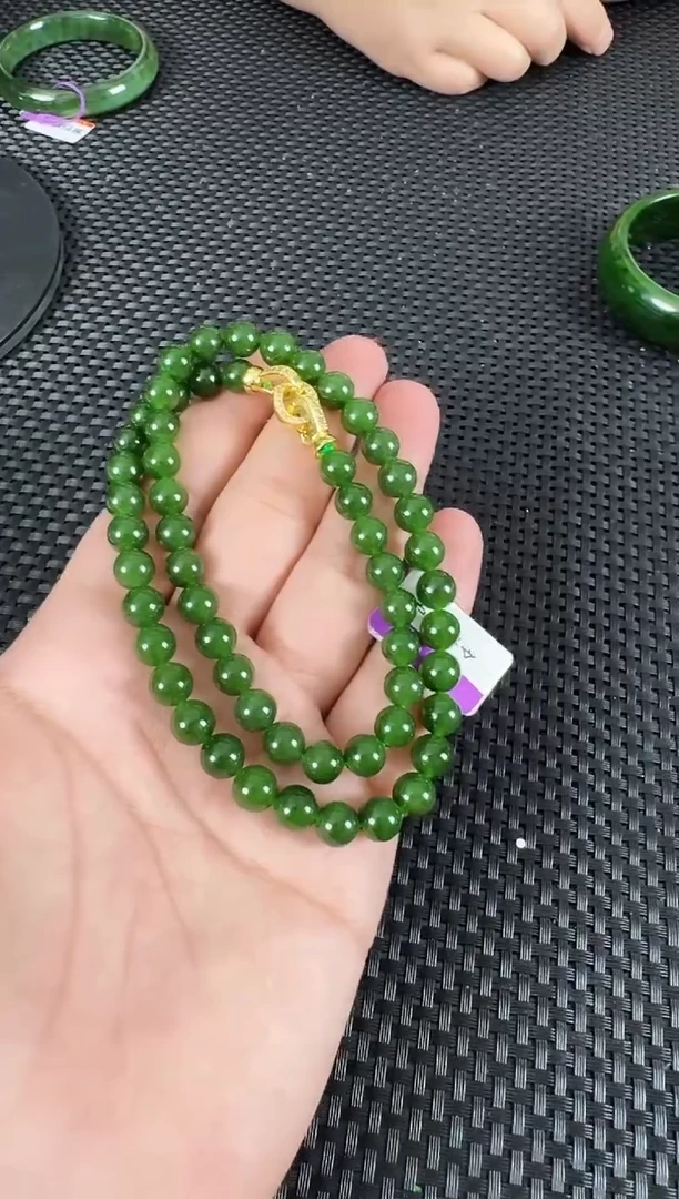 【闪购商品】和田玉（碧玉）项链未镶嵌约8MM