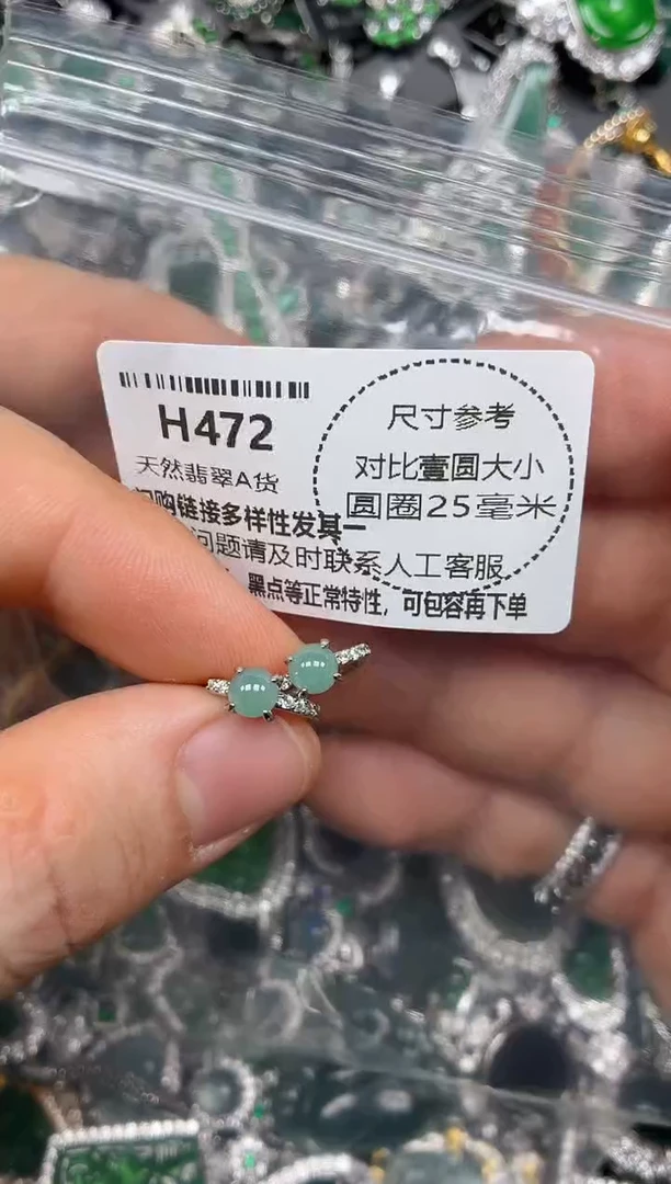 颈饰未镶嵌翡翠H472耳扣