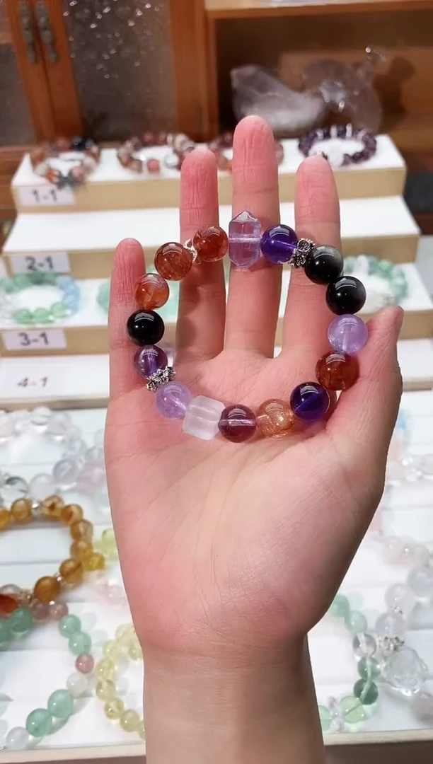 【闪购商品】水晶手串未镶嵌紫水红浇花手串
