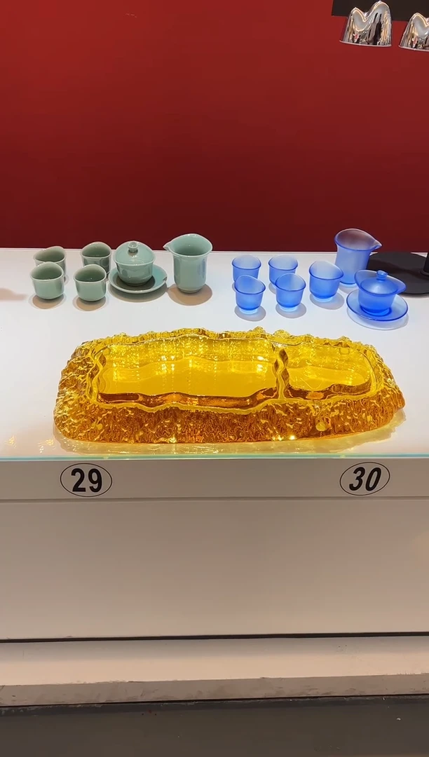 摆件巴比特美学 金色山河茶盘
