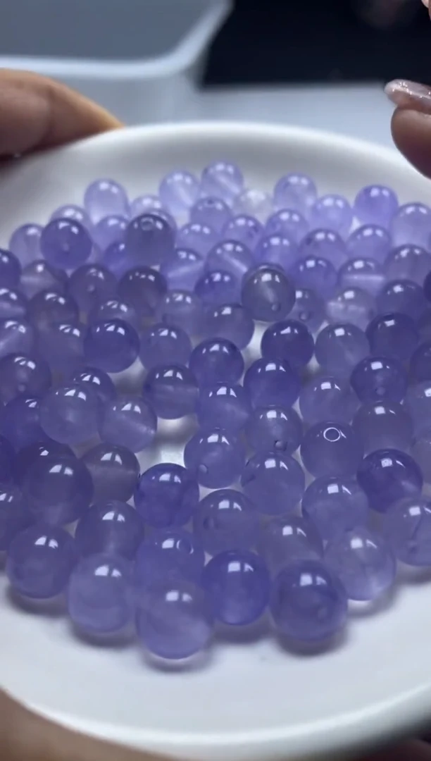 【闪购商品】玛瑙/玉髓颈饰未镶嵌 w2162冰仙紫8mm*40颗