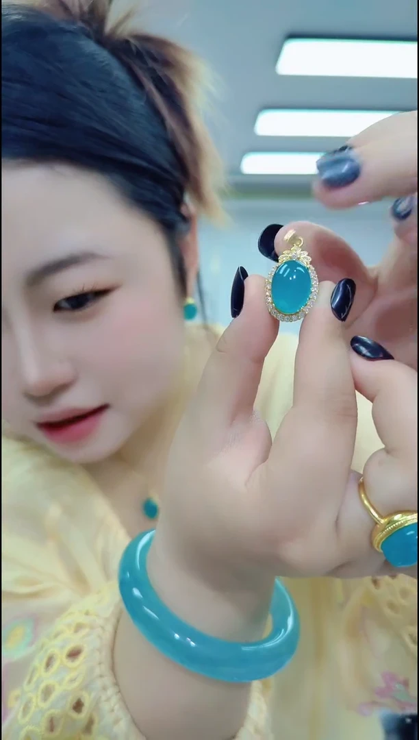 合金颈饰天河石1325天河吊坠