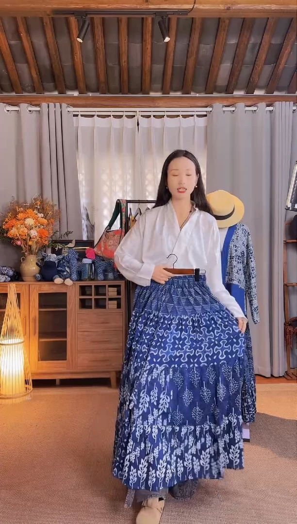 【闪购商品】设计师款蓝染裙子