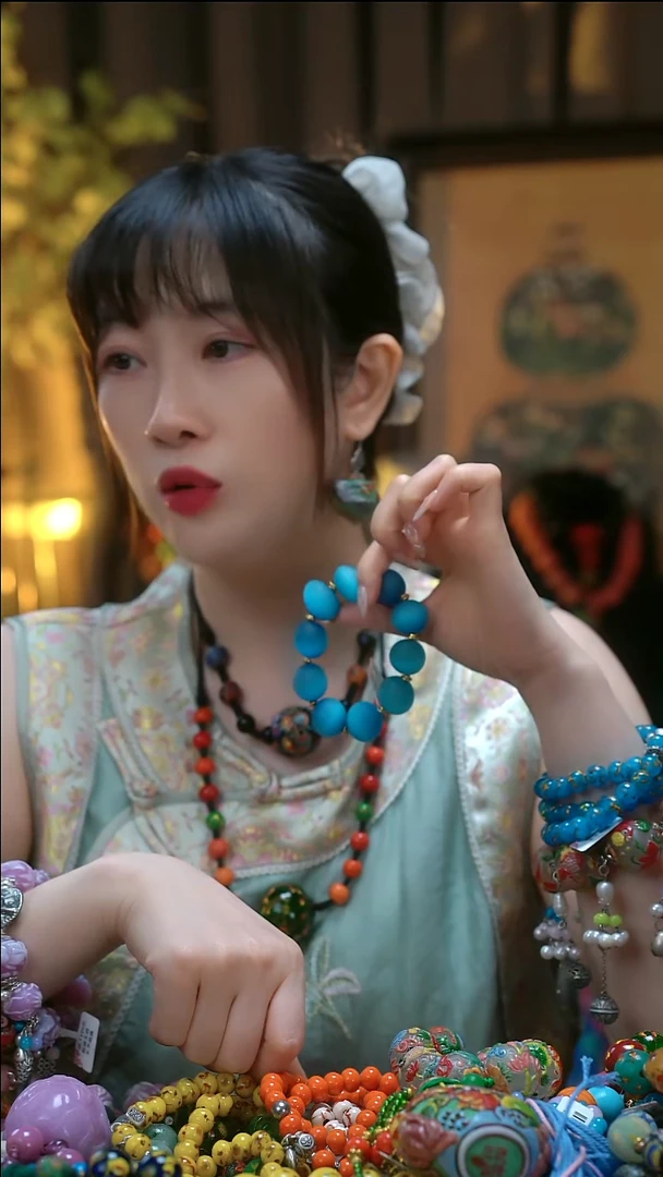DIY琉璃蓝色猫眼做项链耳环