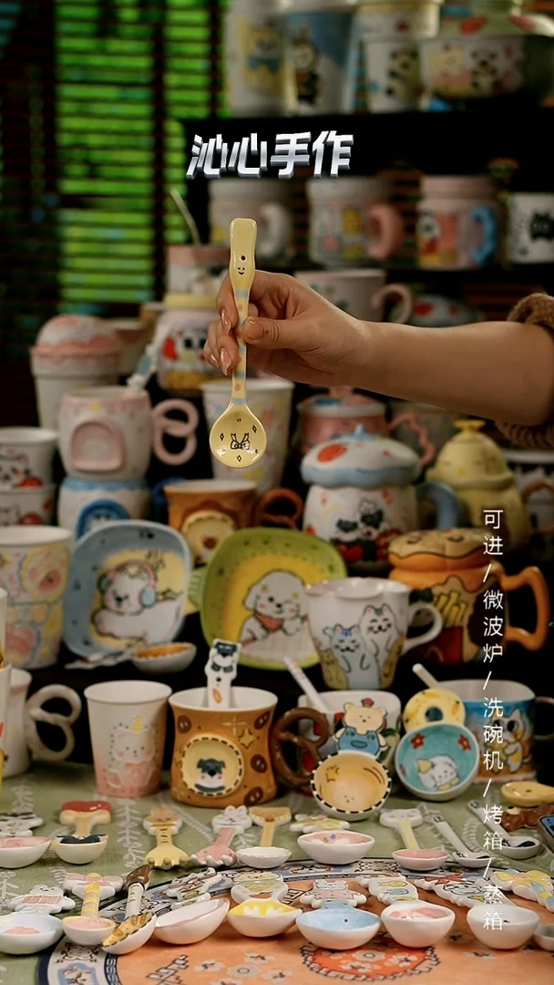 陶瓷无盖款景德镇高温釉下彩纯手绘创意瓷