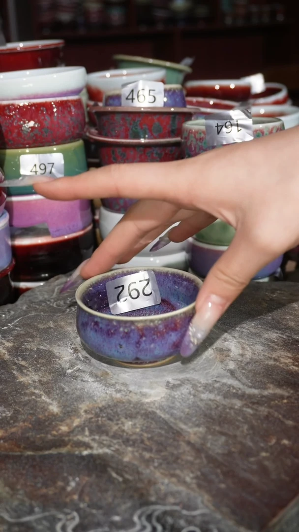 摆件陶精品窑变钧瓷茶器