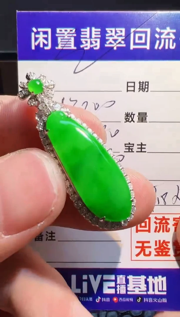 【闪购商品】翡翠颈饰18K金镶嵌翡翠回流