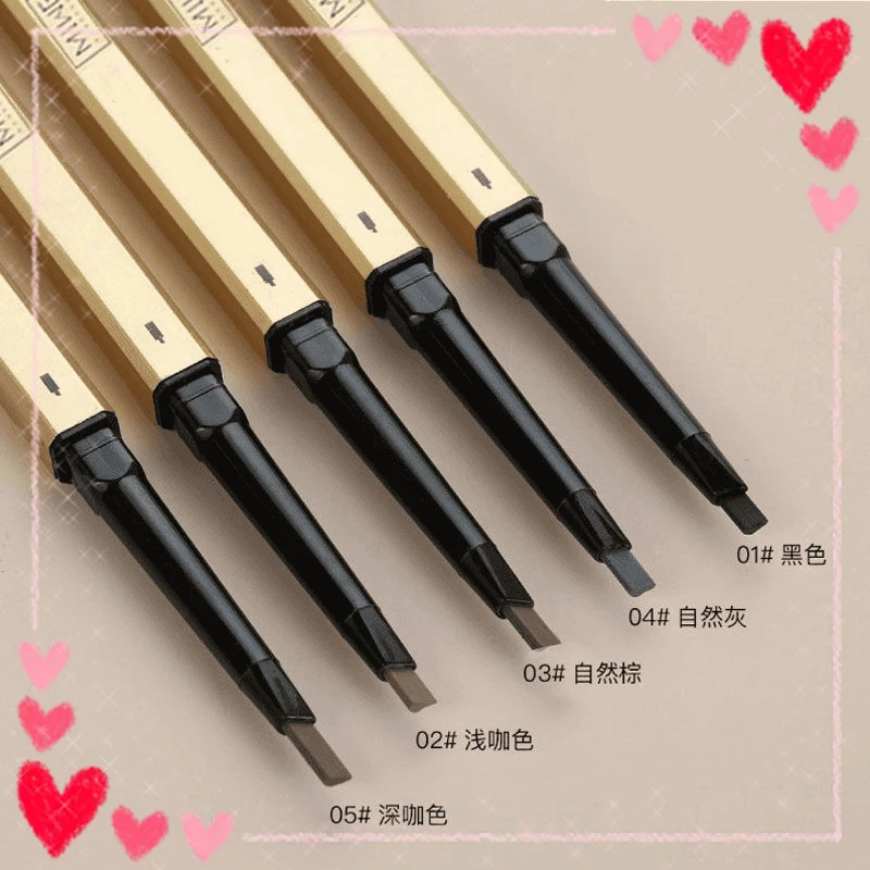 细头不易持久筷女防水防汗眉笔分脱色三角根根小金漂眉眉毛笔防水