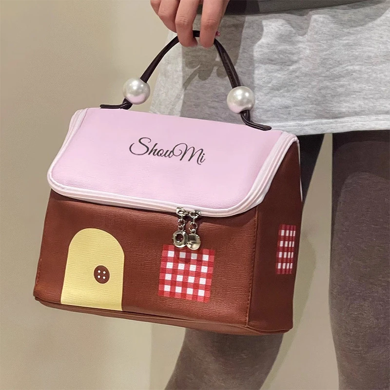 可爱旅行多巴胺大容量便携洗漱房子新款分区手提收纳袋收纳化妆包