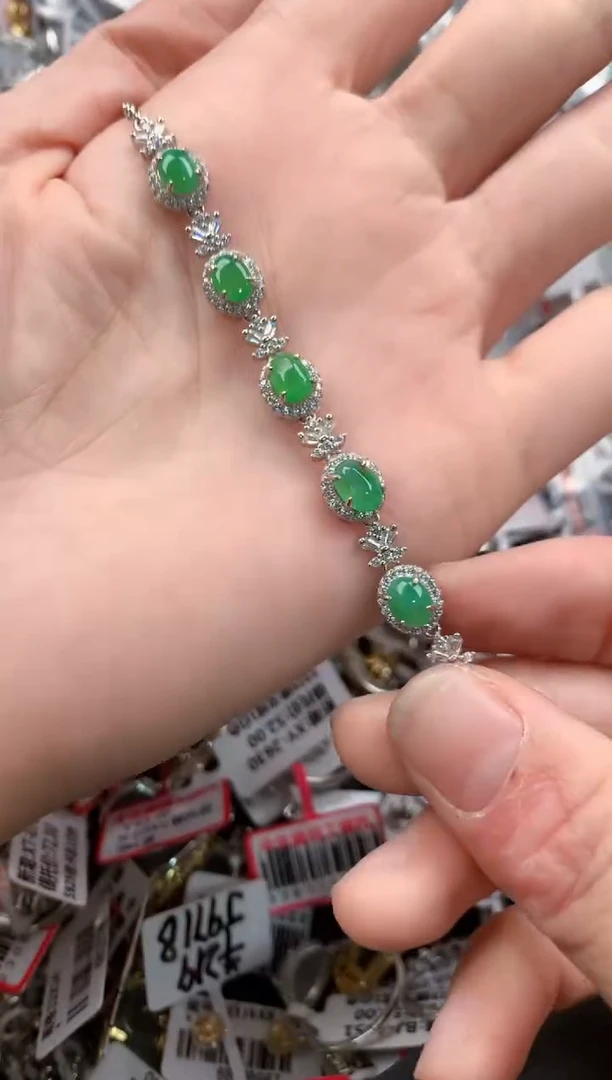 银S925镶嵌戒指翡翠666-----4