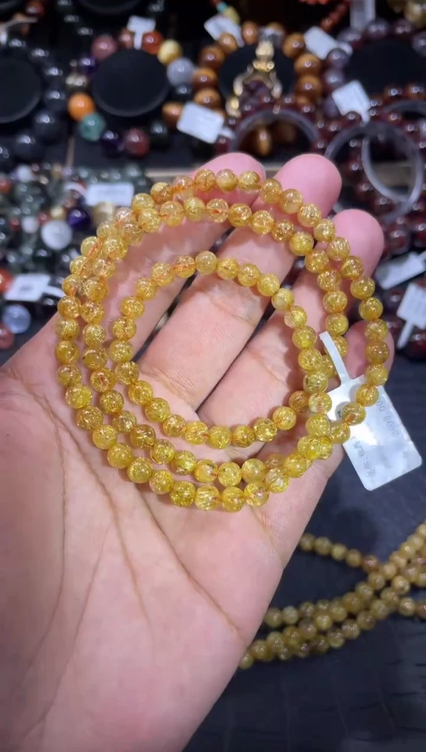 未镶嵌手链水晶5.5mm烟花发晶手链多圈