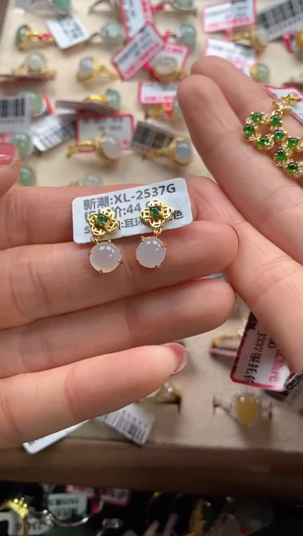 【闪购商品】翡翠戒指银S925镶嵌111111   6