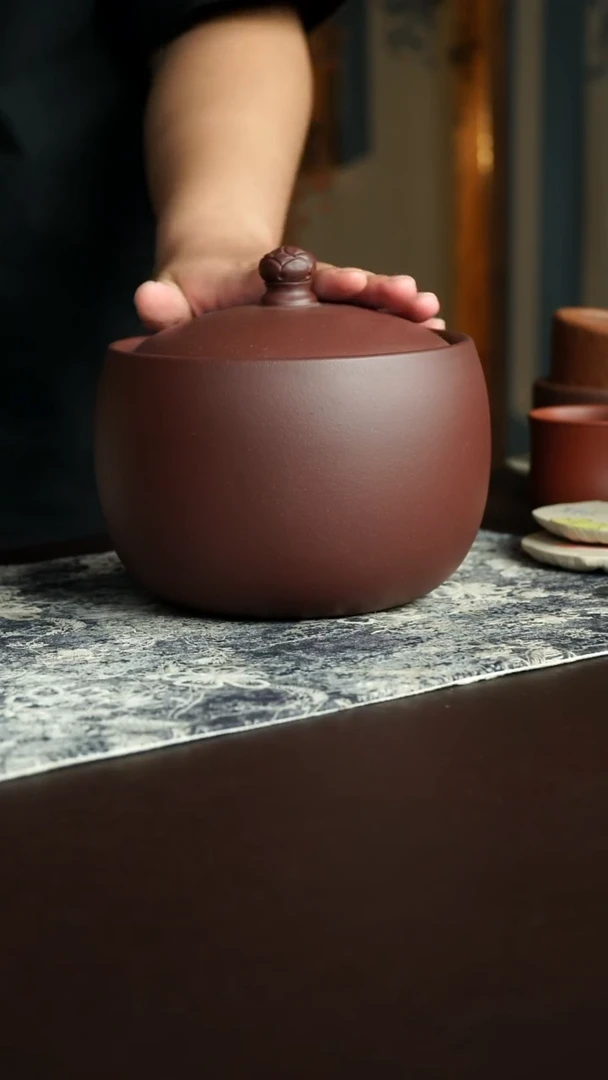 茶杯紫砂45号宜兴紫砂原矿作品茶叶罐
